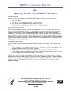 Measuring the Impact of School Health Coordinators