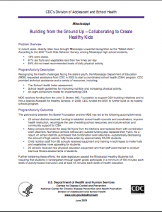 Building from the Ground Up – Collaborating to Create Healthy Kids