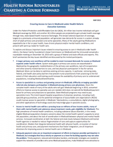 Ensuring Access to Care in Medicaid Under Health Reform, Executive Summary