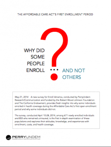 The Affordable Care Act’s Enrollment Period: Why Did Some People Enroll and Not Others?