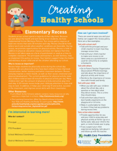 Creating Healthy Schools: Elementary Recess (Family)