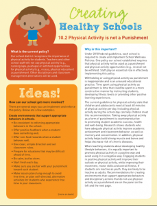 Creating Healthy Schools: Physical Activity Is Not a Punishment
