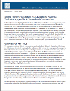 Kaiser Family Foundation ACA Eligibility Analysis, Technical Appendix A: Household Construction
