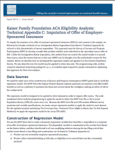 Kaiser Family Foundation ACA Eligibility Analysis: Technical Appendix C: Imputation of Offer of Employer-Sponsored Insurance