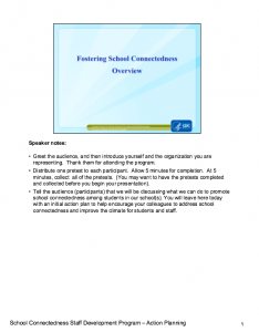 Fostering School Connectedness: Overview