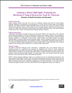 Investing in School Staff Health: Protecting the Workforce of Today to Nurture Our Youth for Tomorrow
