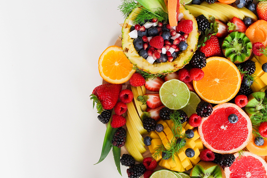 Healthy foods, sliced fruits